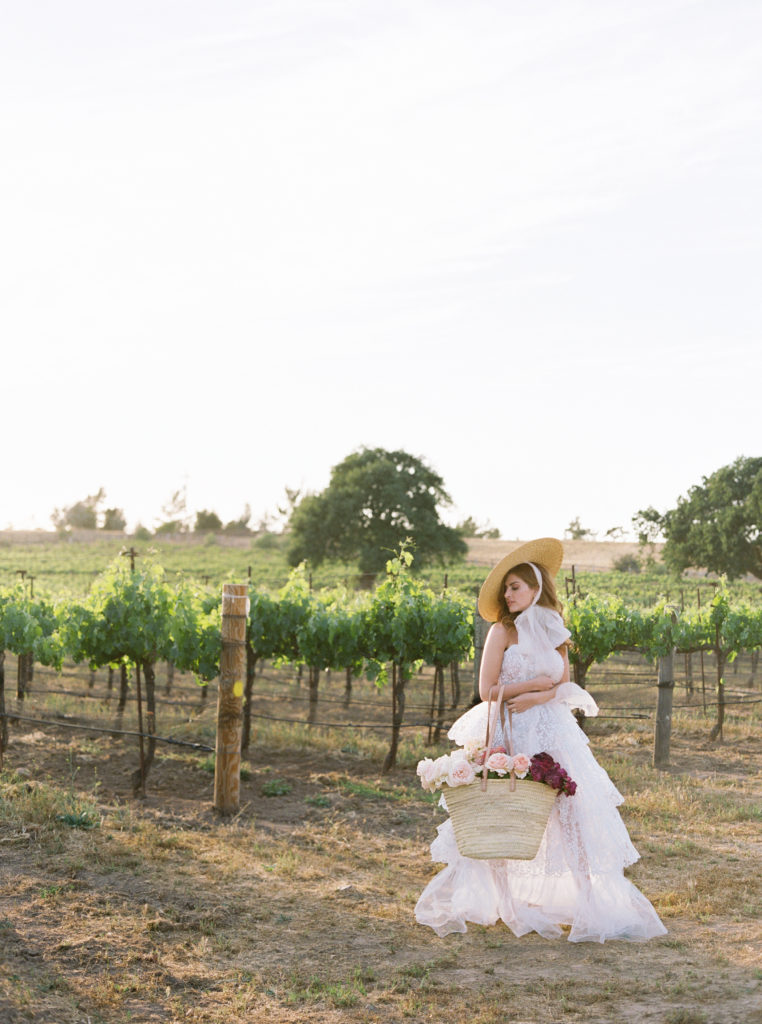 Bride in vineyard at Sunstone Winery and Villa 