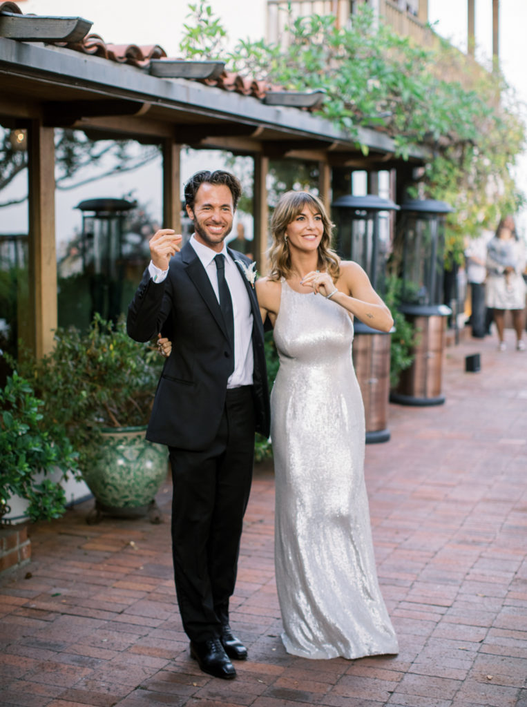 Bride and groom happy after ceremony in Los Angeles