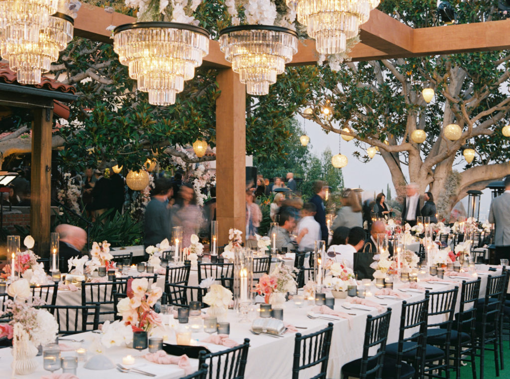 Classic Hollywood wedding reception guests in Los Angeles by JS Rhos