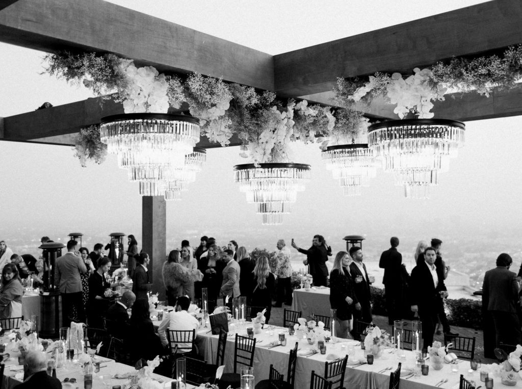 Classic hollywood wedding reception guests in Los Angeles by JS Rhos