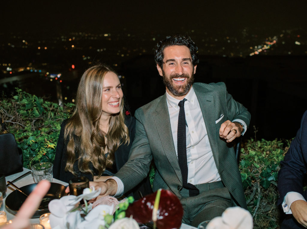 Wedding guests laughing in Los Angeles